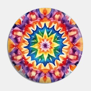 Kaleidoscope mandala pattern, tie dye Pin