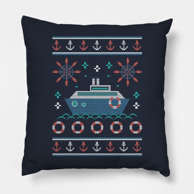 Nautical Ugly Sweater Pillow by Safdesignx