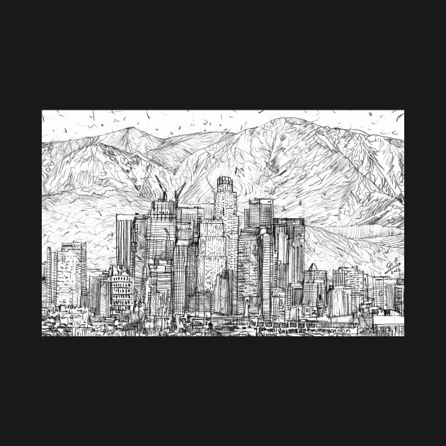 LOS ANGELES skyline - pencil portrait .1 by lautir