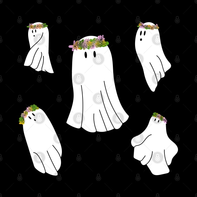 Cute floral ghost family by AnnaEleCreate