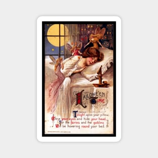 Vintage Halloween Time Faeries Sleeping Girl Magnet