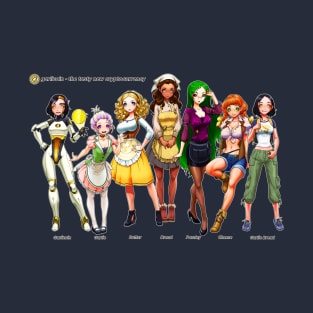 Garlicoin Mascot Girls - Garlicoin, Garlic, Butter, Bread, Parsley, Cheese, and Garlic Bread T-Shirt