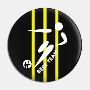 Yellow Black BEST TEAM - Football Player Pin