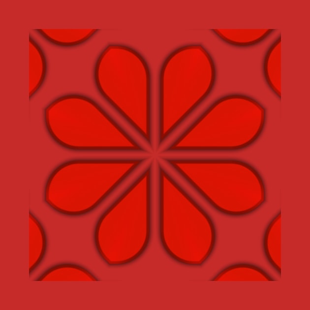 Bright Red Kaleidoscope Pattern (Seamless) 10 by Swabcraft