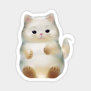 Cute Chubby Glass Cat Design Magnet