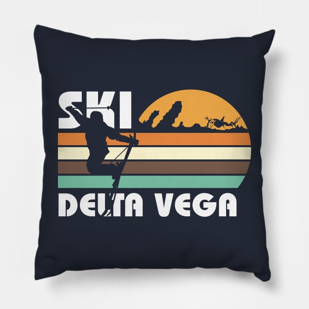 Ski Delta Vega Pillow by MindsparkCreative