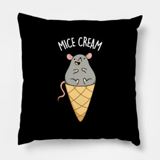 Mice Cream Funny Animal Pun Pillow