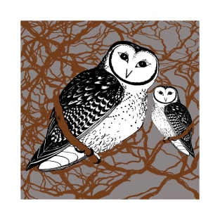 Pair of Tasmanian Masked Owls - Endangered T-Shirt