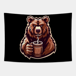 Bear's Morning Brew Tapestry