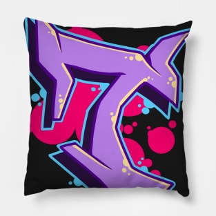 Letter T - Graffiti Street Art Style Pillow