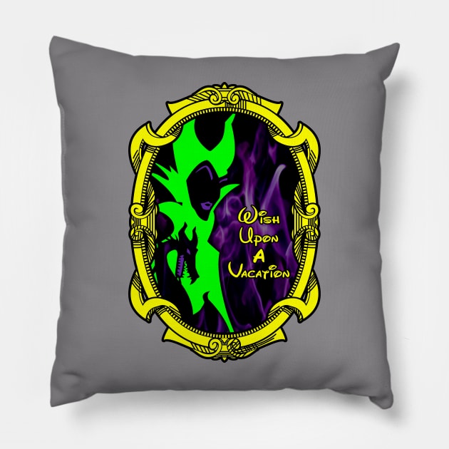 Maleficent Wish Upon a Vacation Pillow by Kim Kolean,Travel Advisor for Wish Upon a Vacation