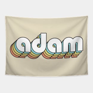 Adam - Retro Rainbow Typography Faded Style Tapestry