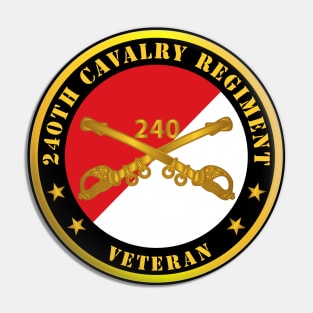 240th Cavalry Regiment - Branch Veteran - Red - White X 300 Pin