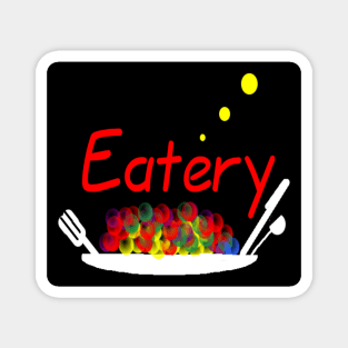 Eatery Logo on Black Background Magnet