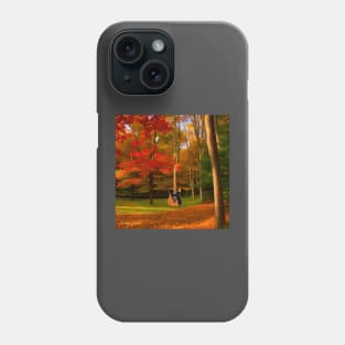 A Fender Telecaster Guitar In The Middle Of A Forest In New England During Autumn Phone Case