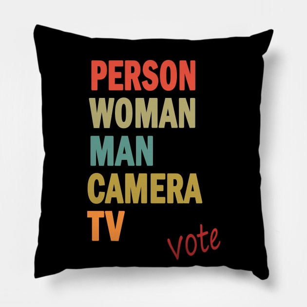 Person Woman Man Camera TV Pillow by valentinahramov