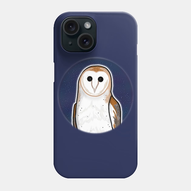 Starry Sky Barn Owl (Large Print) Phone Case by Aeriskate