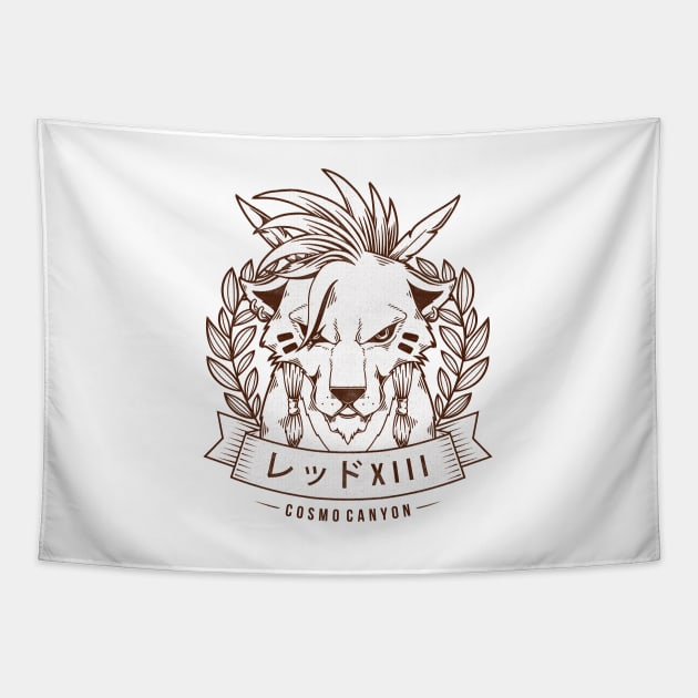 Red XIII Cosmo Canyon Tapestry by Alundrart