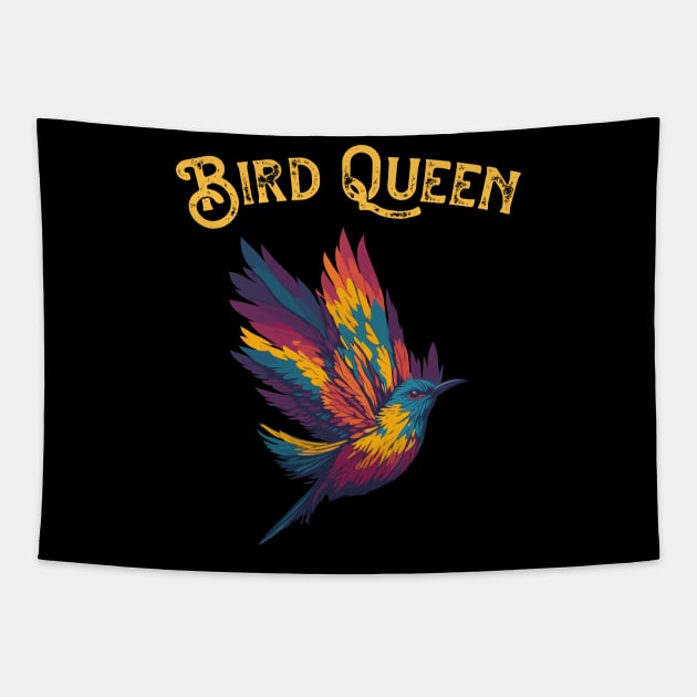 I like Pink Birds Queen Funny vintage Bird theme Lover Crown Tapestry by sports_hobbies_apparel