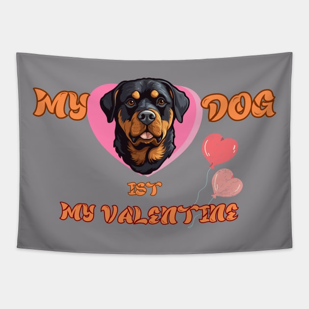 my dog is my valentine Tapestry by Sravudh Snidvongs