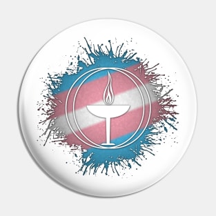 Paint Splatter Transgender Pride Unitarian Universalism Symbol Pin