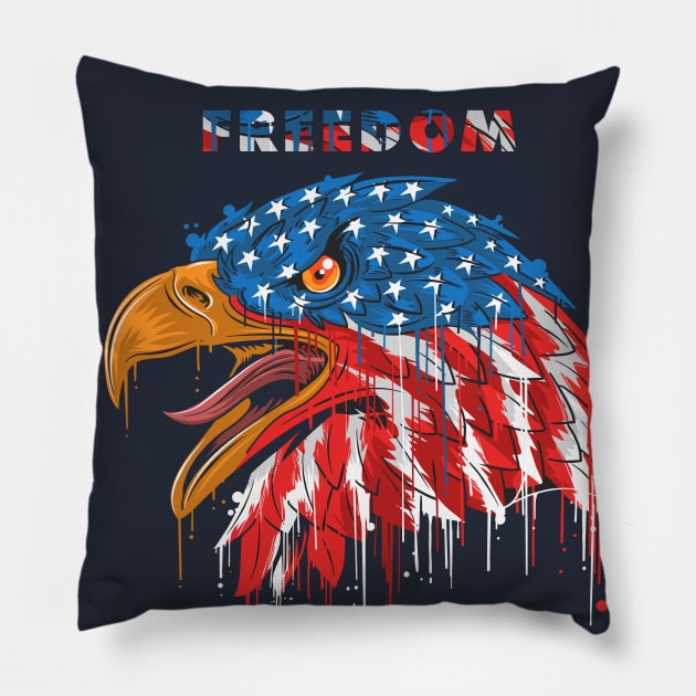 Bald Eagle - Freedom Pillow by BullBee