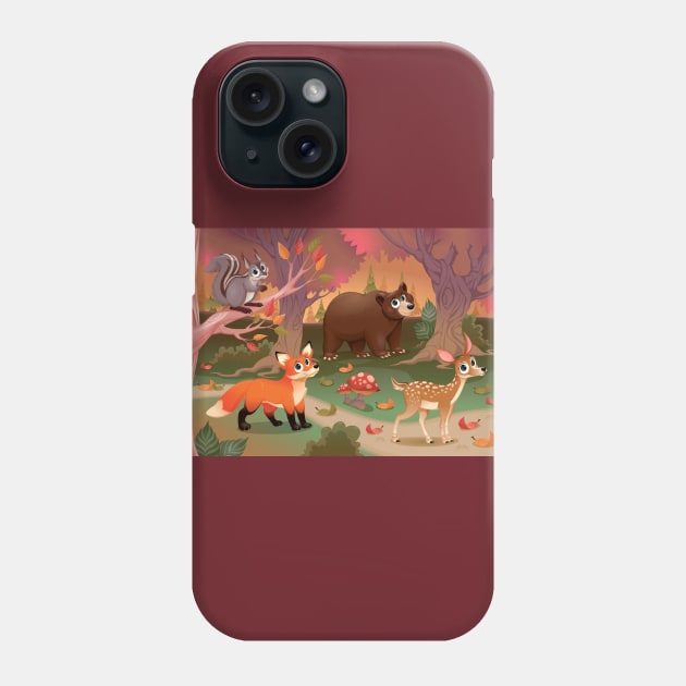 Woods Animals Phone Case by ddraw