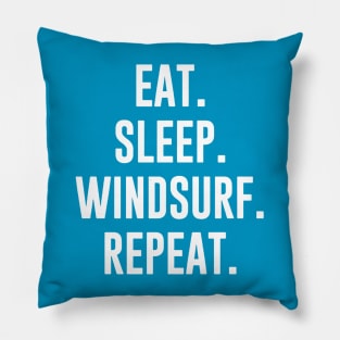 eat sleep windsurf repeat Pillow