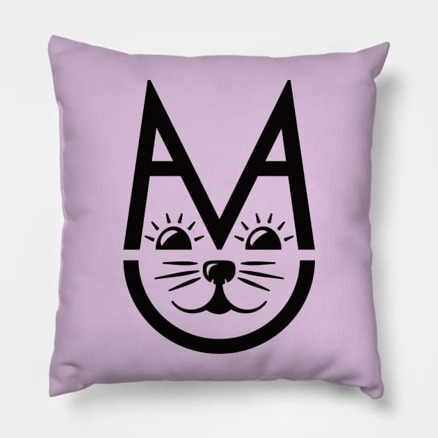 Cute Meow Cat Face Pillow by dkdesigns27