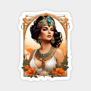 Cleopatra Queen of Egypt retro vintage floral design Magnet