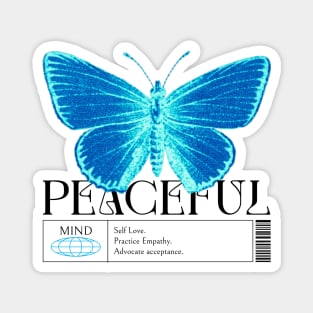 Retro Peaceful Mind Mental Health Reminder Magnet