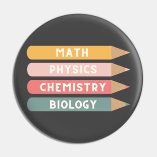 Coloring Pencil School Subject Labels Pin