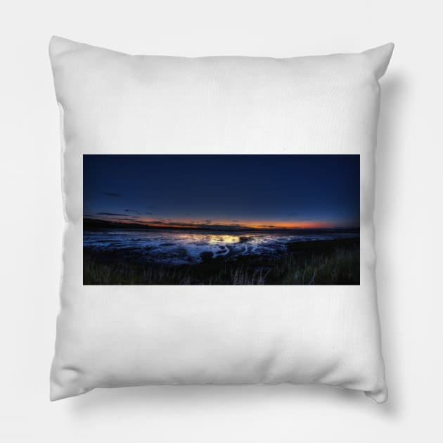 Sunset near Bamburgh Pillow by Nigdaw