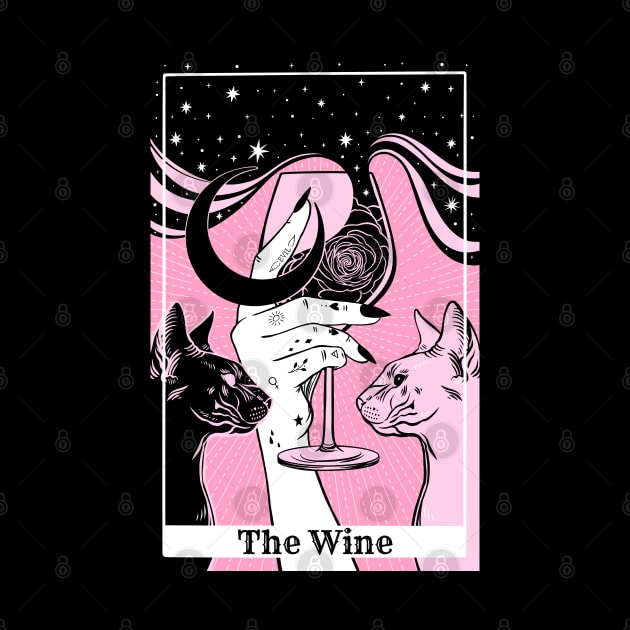 Pink Tarot card The Wine by OccultOmaStore