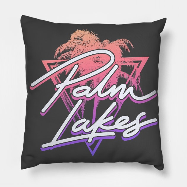 Palm Lakes Logo. Gradient White. Pillow by Palm Lakes