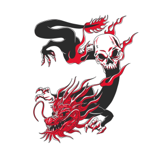 DRAGON BLACK AND RED T-Shirt