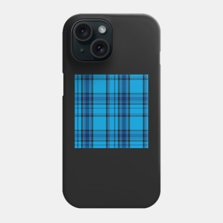 Dark Academia Plaid Tartan in Monochrome Royal Blue, Cornflower, and Navy Phone Case