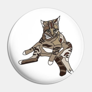 Brown Tabby Cat Reclining Pin