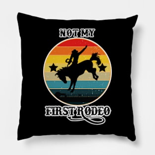 Seasoned Swagger: Not My First Rodeo T-Shirt - Cowboy Wisdom Edition Pillow