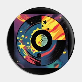 Galaxy Space Planet Vinyl Record Pin