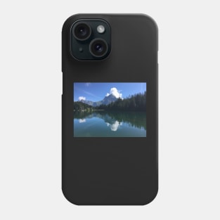 Mountain reflected in a Swiss lake Phone Case