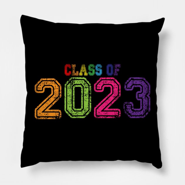 Varsity Rainbow Class of 2023 Pillow by Jitterfly