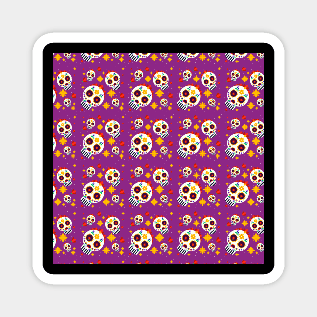 Sugar Skull Pattern Magnet by aquariart