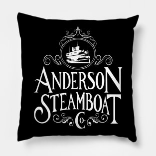 Anderson Steamboat Co., White Letters Pillow