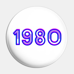 1980 retro logo. Pin