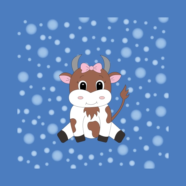 cute cartoon cow by Ulka.art