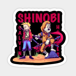 Shinobi Calvin and Hobbes parody samurai ninja Magnet