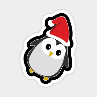 Cute Penguin with a Santa Hat Magnet