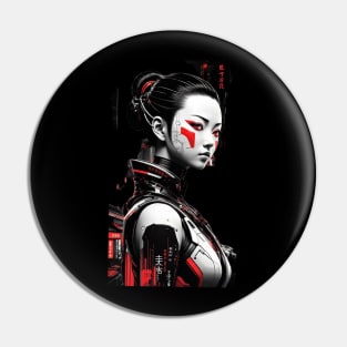 Japanese Cyber Girl - Futuristic Style Pin