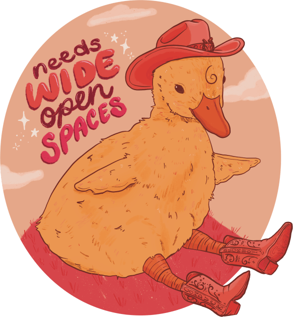 Wide Open Spaces Cowduck Kids T-Shirt by Liberal Jane Illustration